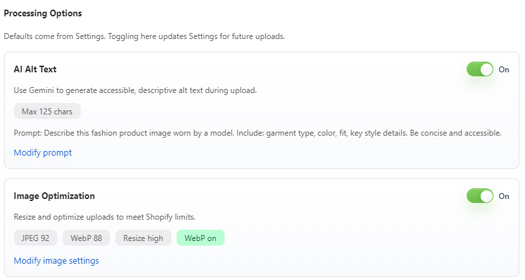 CatalogIQ image assignment and AI alt value workflow